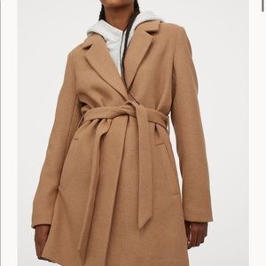 H&M Wool-blend coat dark beige